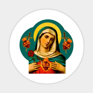 The burning and painful heart of the Virgin Mary of Sorrows Magnet